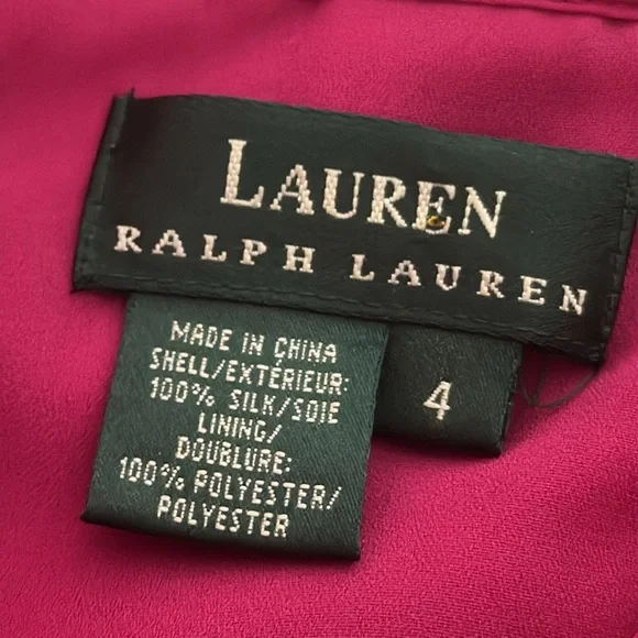 Ralph Lauren Barbados 4 silk dress vintage 90s pink strapless beach women’s - Picture 3 of 8